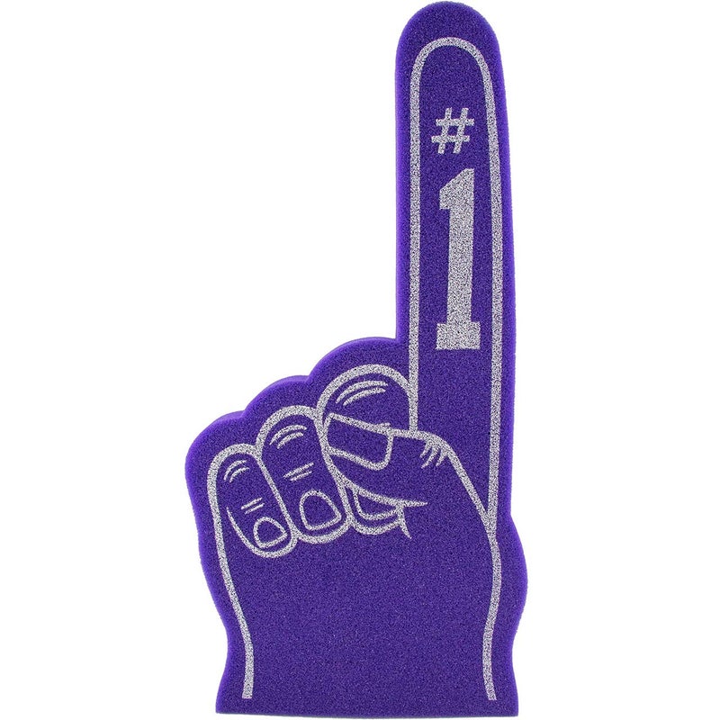 FUNSTITUTION Giant Foam Finger 18 Inch- Number 1 Universal Foam Hand for All Occasions - Cheerleading for Sports - Exciting Vibrant Colors use as Celebration Pom Poms- Great for Sports Events Games School Business - Image 1